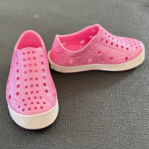 Pink Glitter Shooshoos Slip-On Shoes